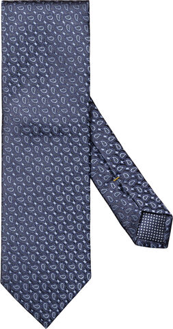 Navy Blue Micro Paisley Woven Silk Tie