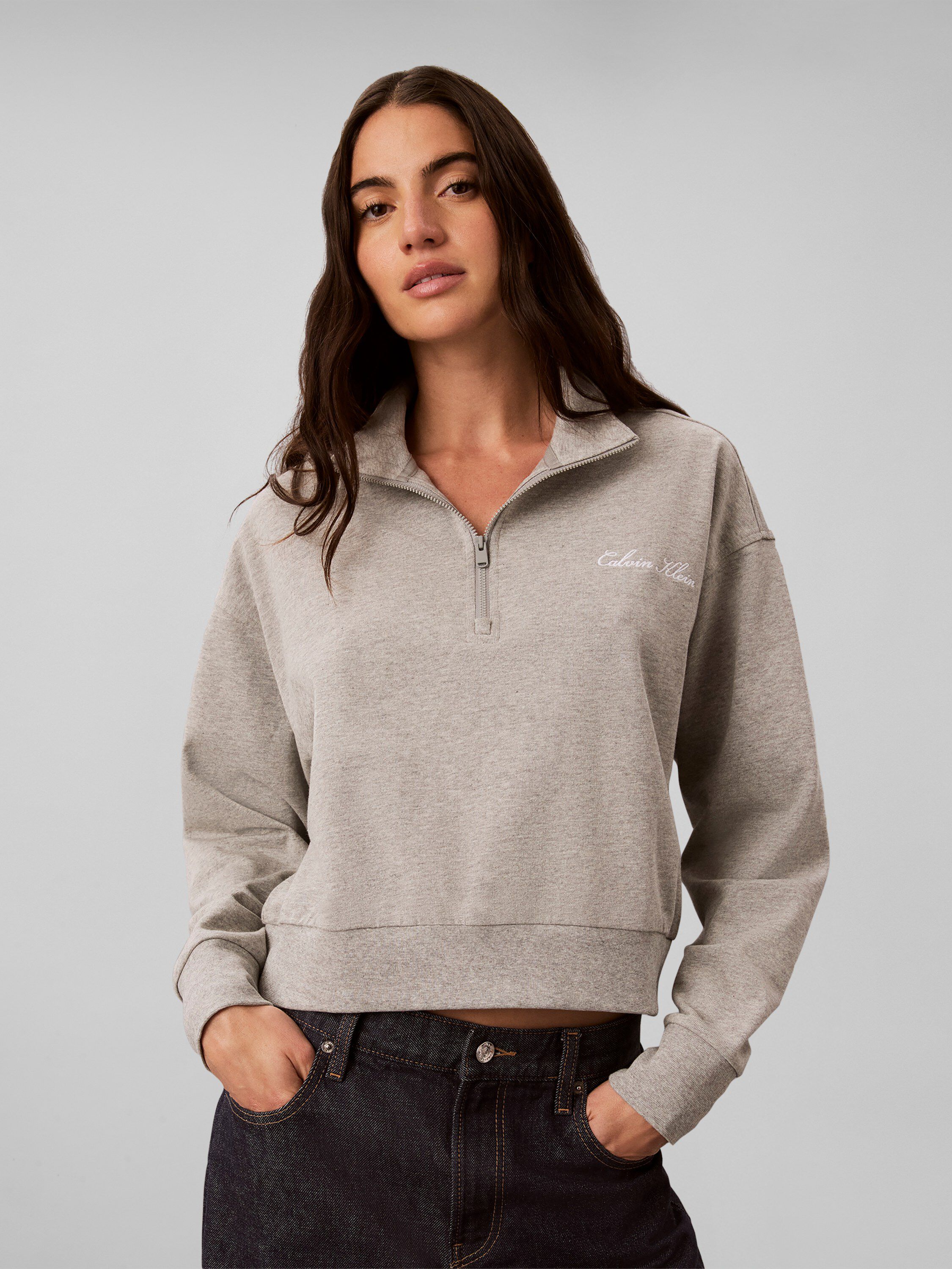 HEAVY JERSEY 1/4 ZIP TOP- GRAPHI
