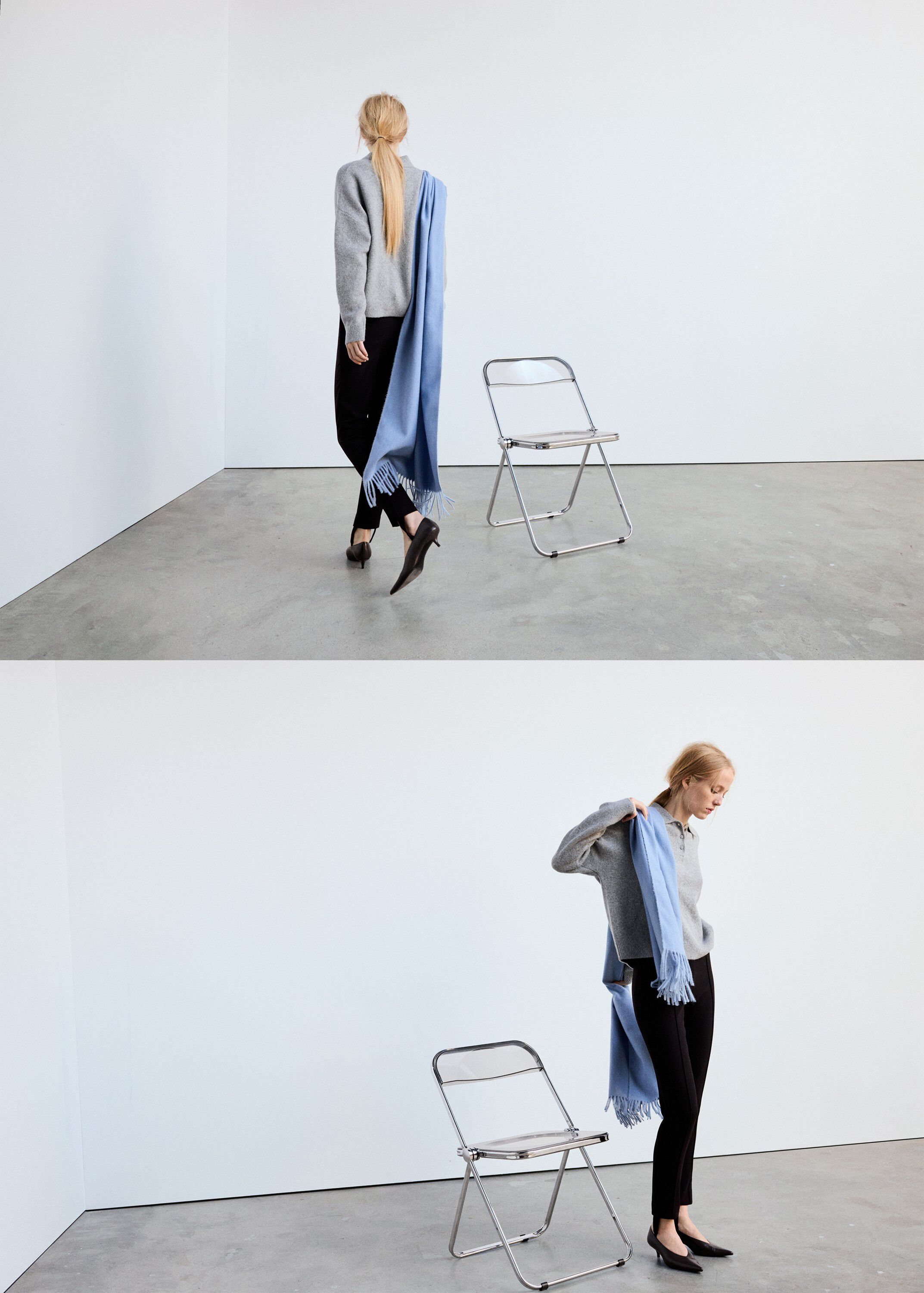 Knitted polo-neck sweater