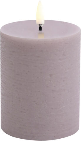 LED pillar candle, Light lavender, Rustic, 7,8 x 10,1 cm (4/24)