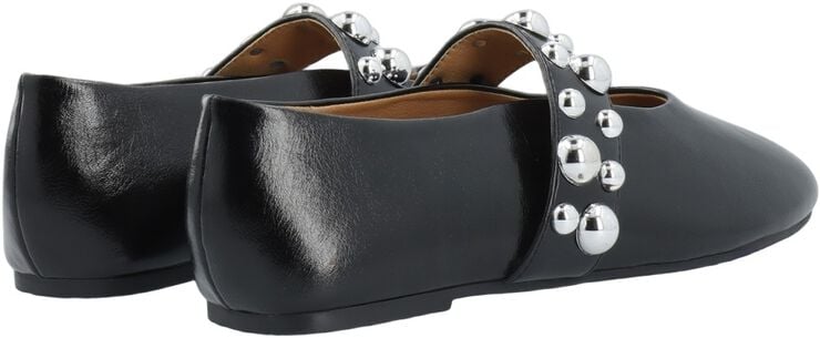BIALUNA Studded Ballet Flat Faux Leather