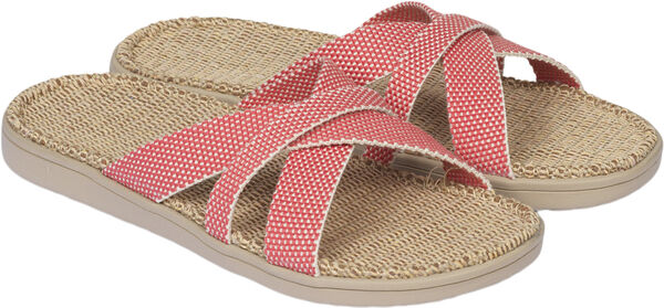 PUJOLS - CRISS-CROSS FRONT STRAPS IN BAST & SUEDE SOLE�