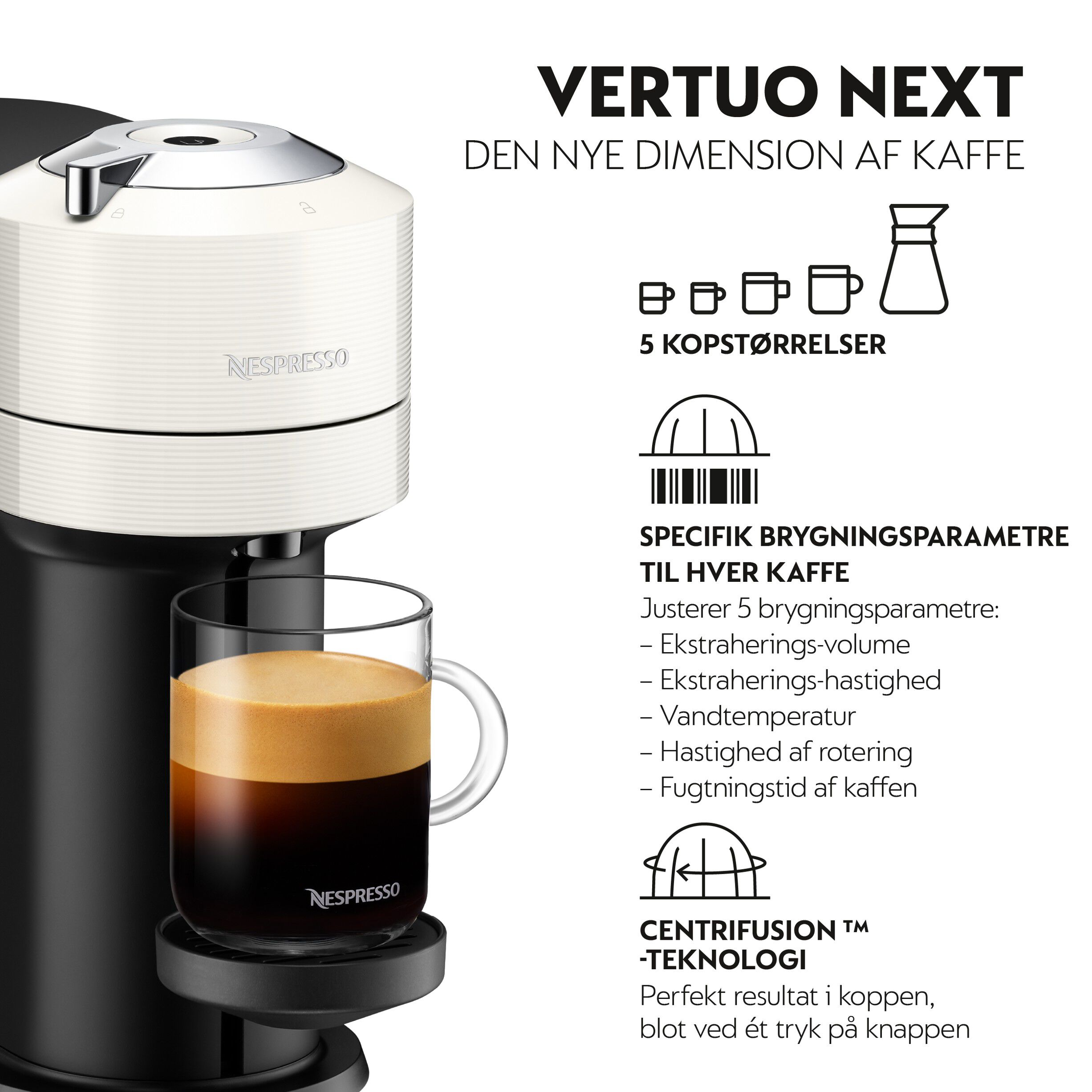 Nespresso Vertuo Next Coffee Machine Delonghi, White