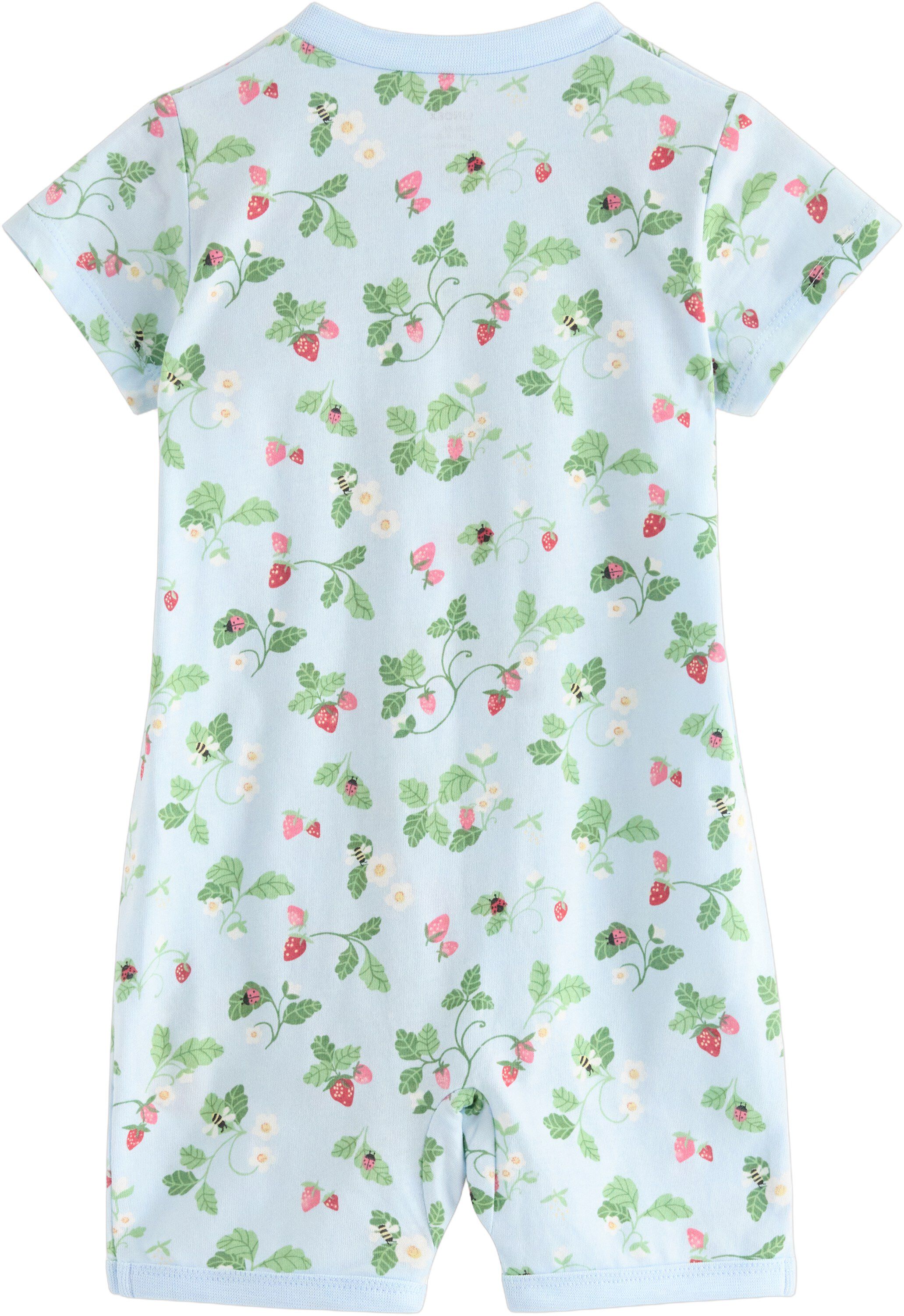 Short-sleeved pyjama romper with an