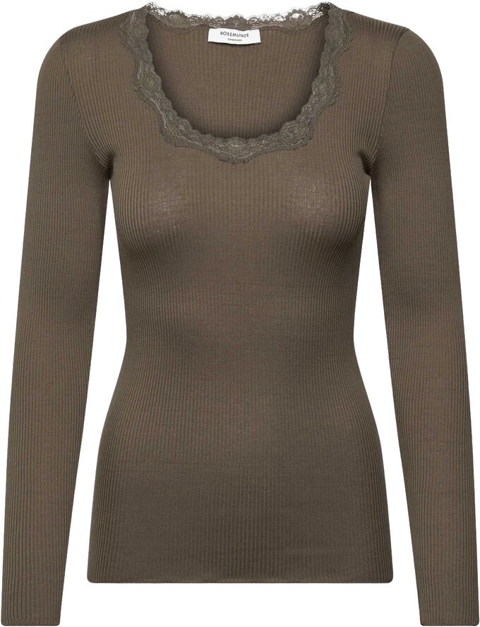 RWBabette Silk LS U-neck Lace T-shirt