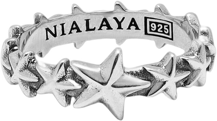 Men's Sterling Silver Star Band Ring