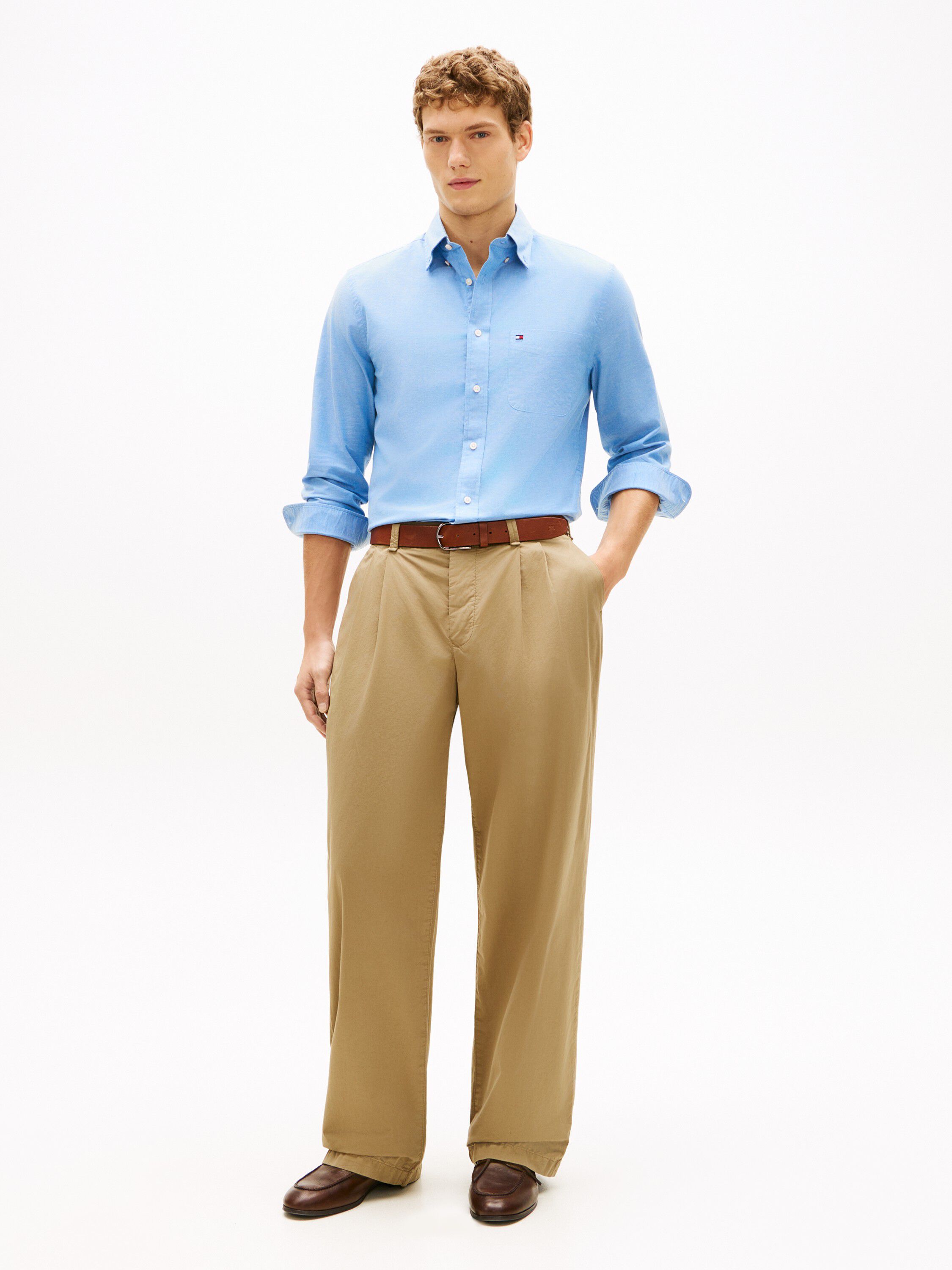 Regular Fit Button-Down Lightweight Oxford Shirt