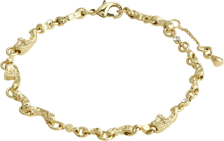 HALLIE organic shaped crystal bracelet gold-plated