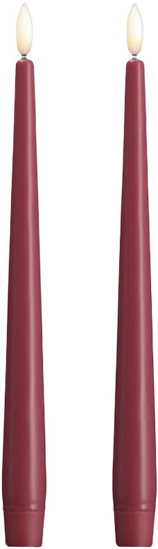 Moods & More - LED taper candle, Silk, Slim, Vintage rose, 2-pack, 23x