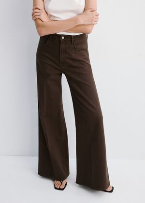 High-waisted wide leg jeans