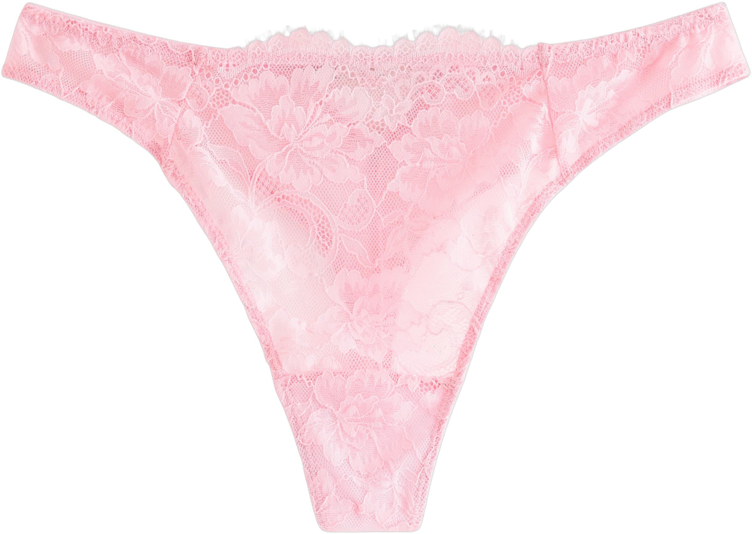 Lace thong with a regular waist.