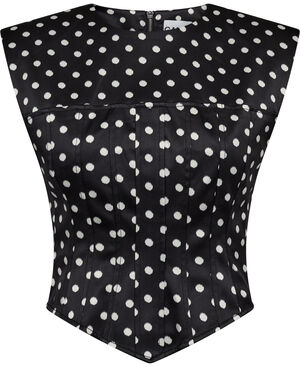 Printed Double Satin Corset Top