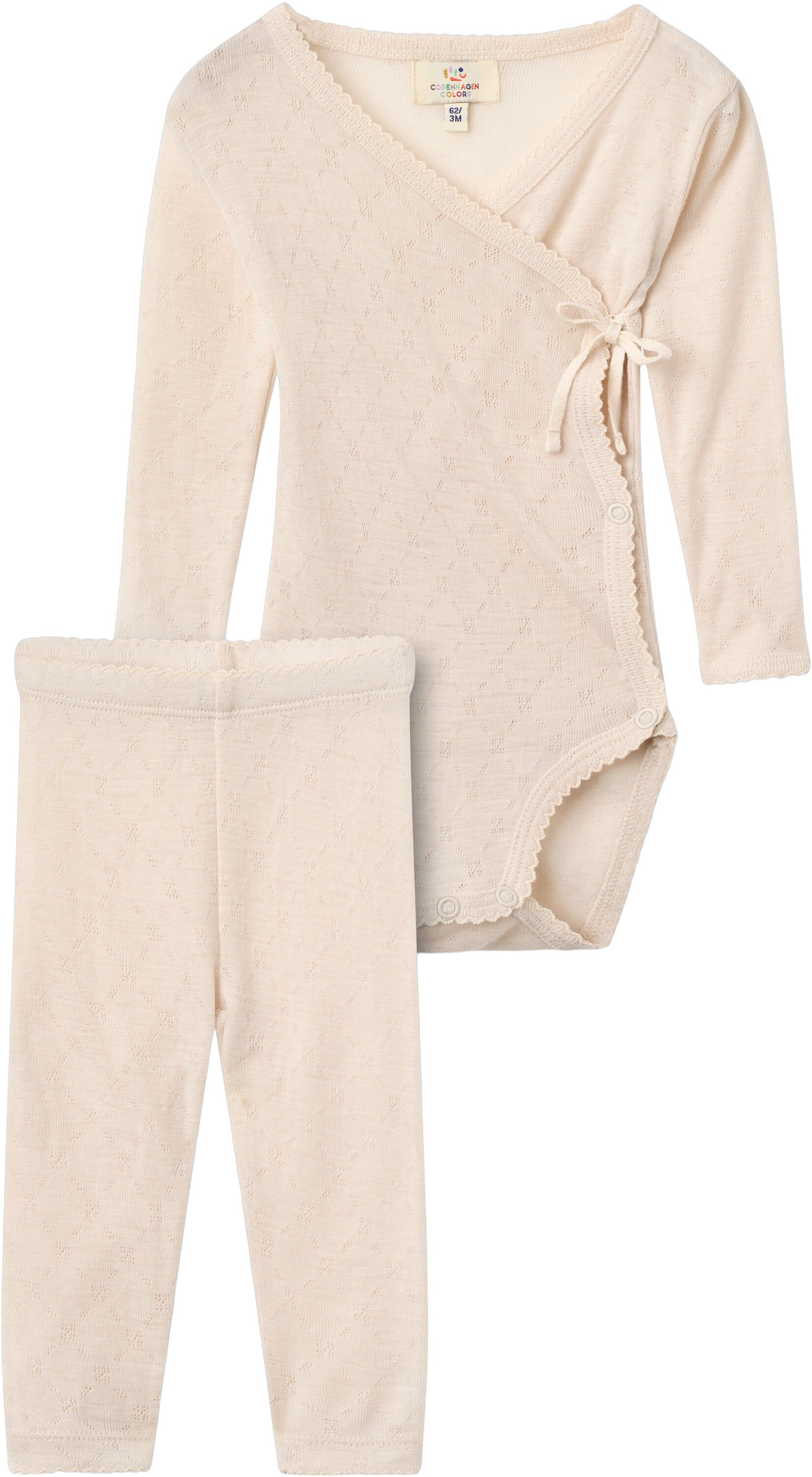 2-Pack LT. Knitted Pointelle Cross-Over Body W. Picot Edge +