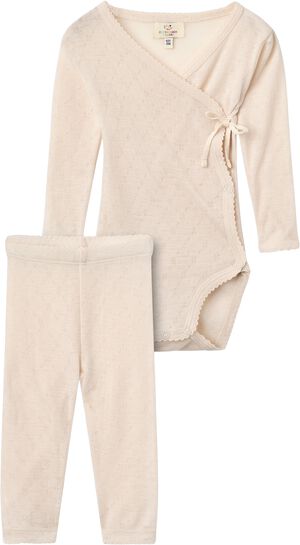 2-Pack LT. Knitted Pointelle Cross-Over Body W. Picot Edge +