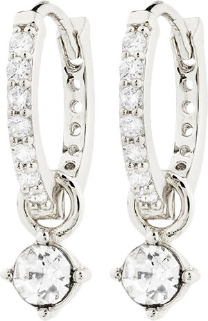 JOA crystal hoop earrings silver-plated