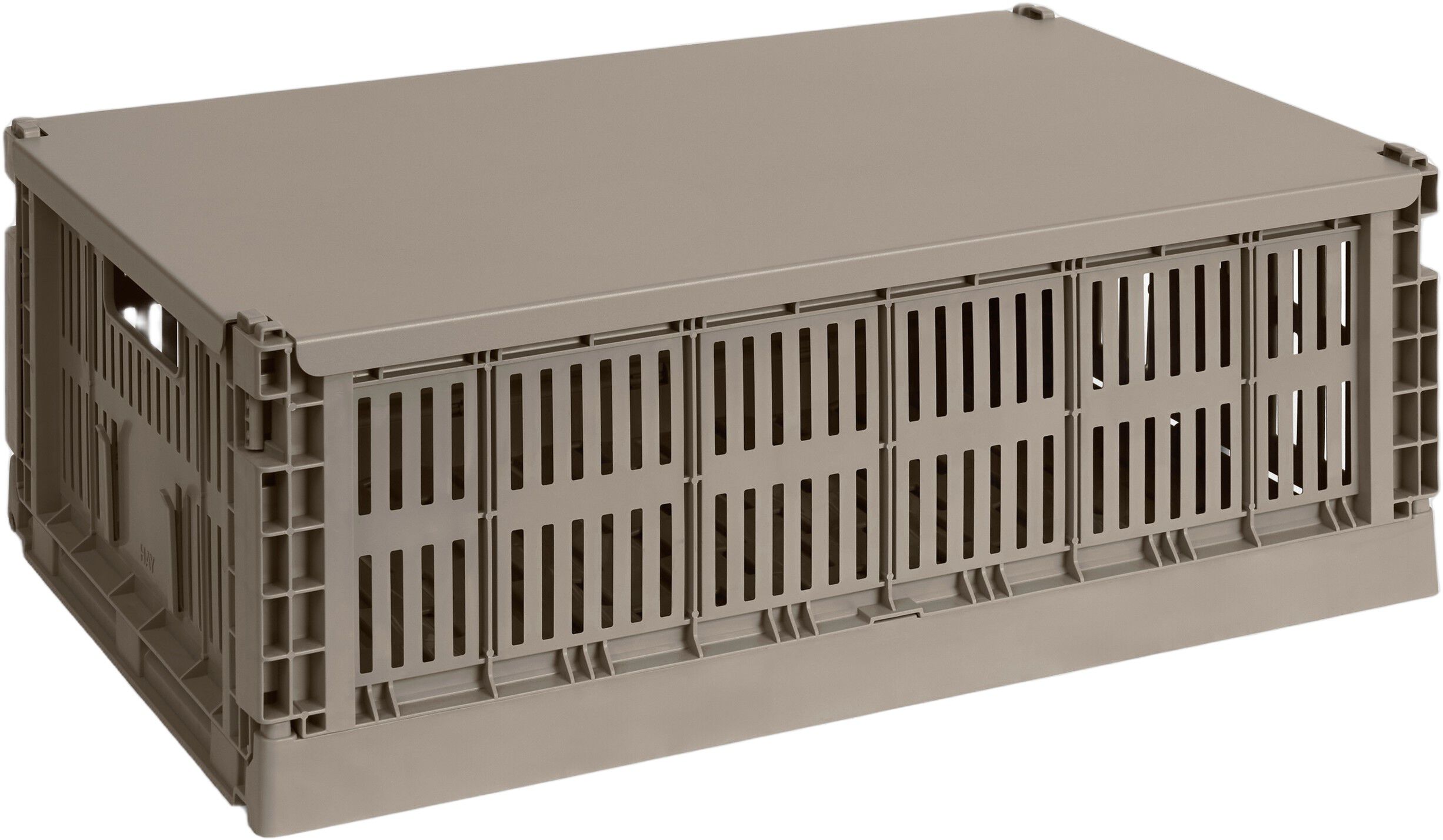 HAY Colour Crate Lid Metal-Large-Warm grey