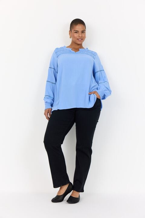 Curvy WA-SIA 32 Bluse Lyseblå