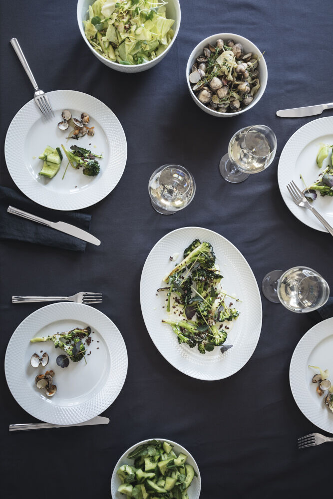 Rhombe Serveringsfad L35 hvid