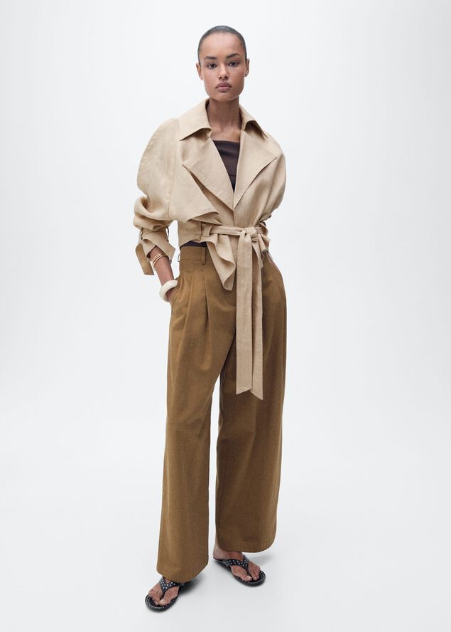 Belted linen jacket