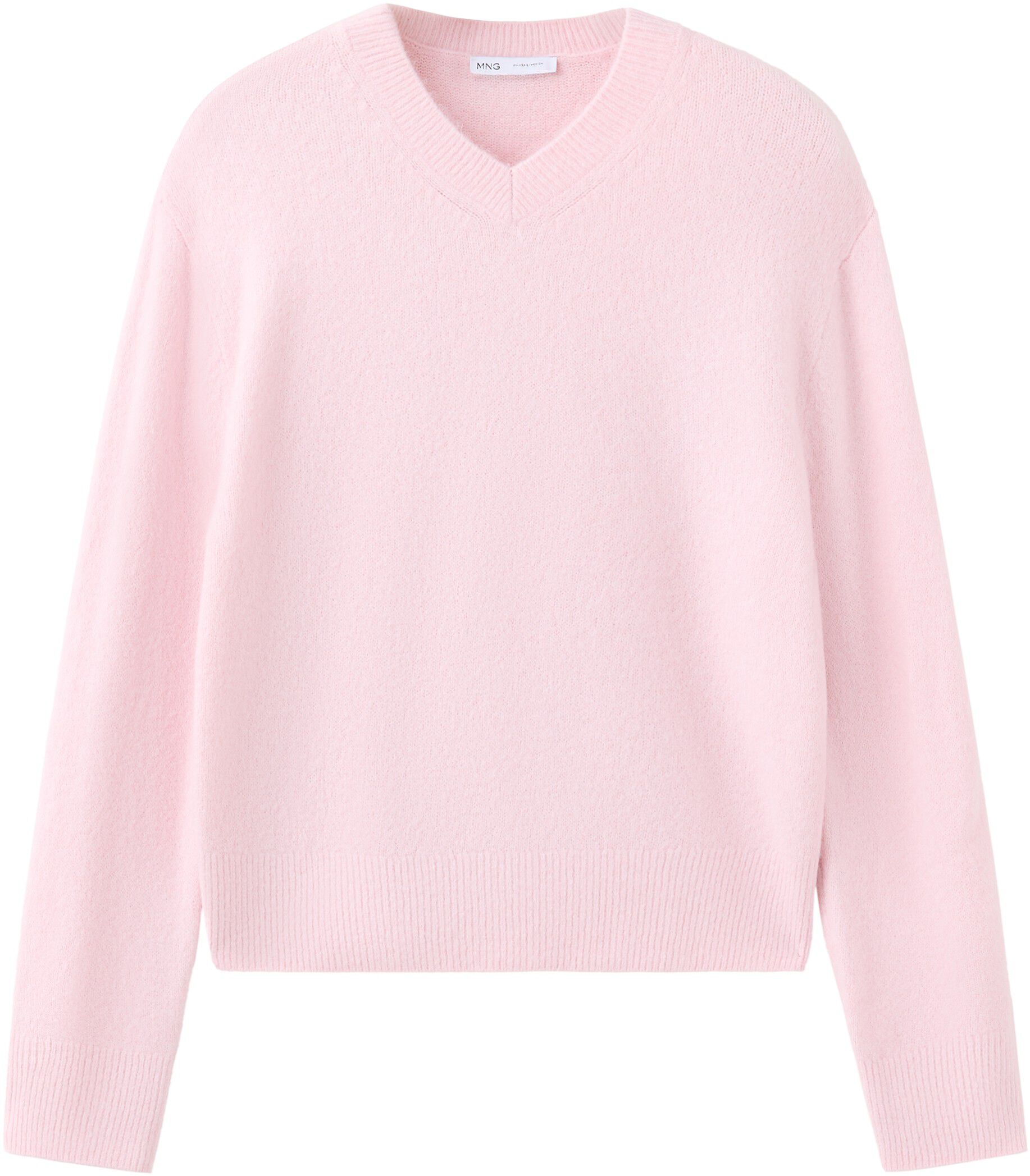 Striped knit jumper with V-neck