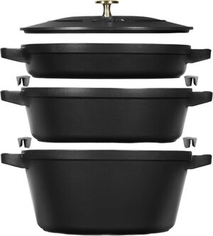 La Cocotte 3-st, Gryt & kastrullset, Svart