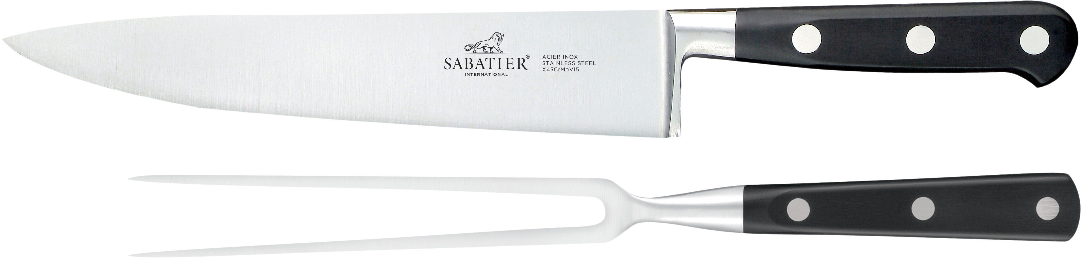 Trancherset Licorne 2 delar St&aring;l/Svart