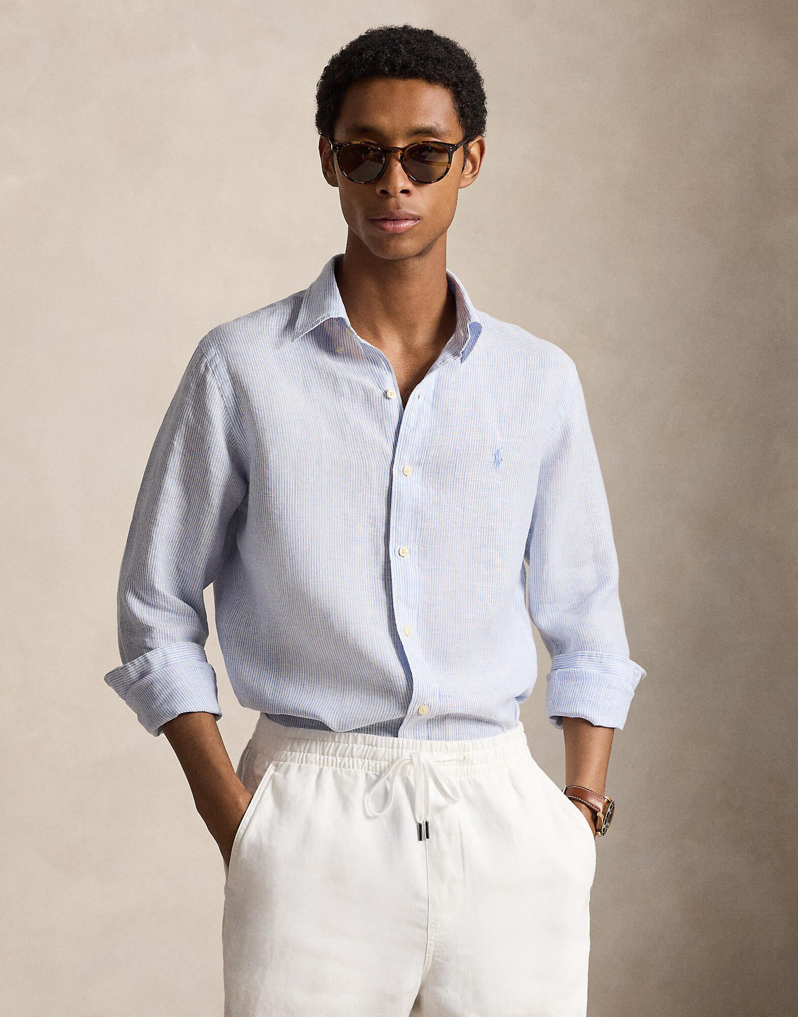 Custom Fit Striped Linen Shirt