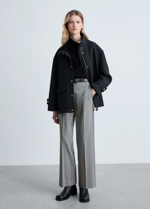 Straight mid-rise trousers