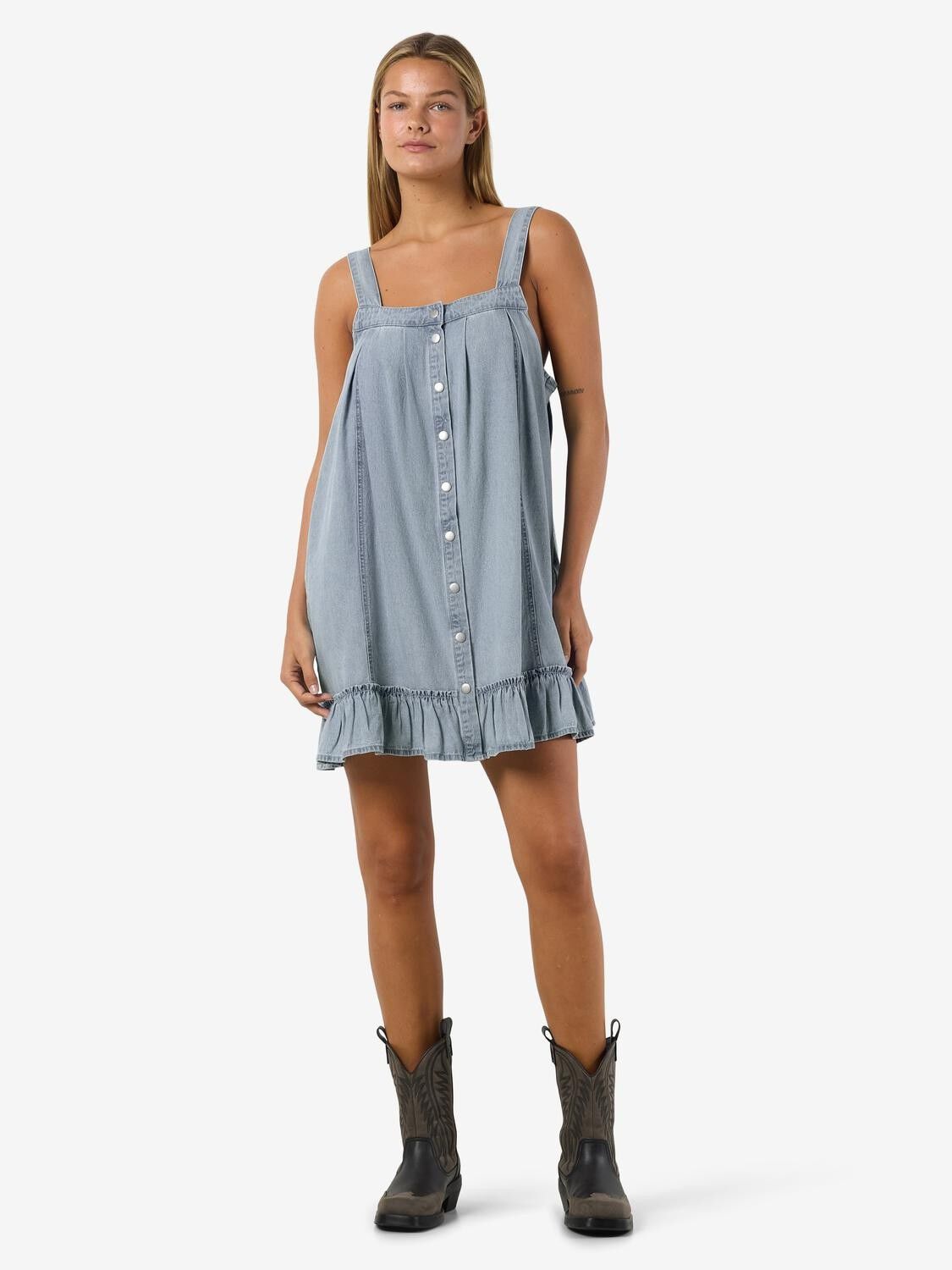 Nmkatri Oregon S/L Denim Dress Bs006Lb