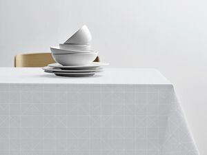 Duk Tiles Damast Optisk vit