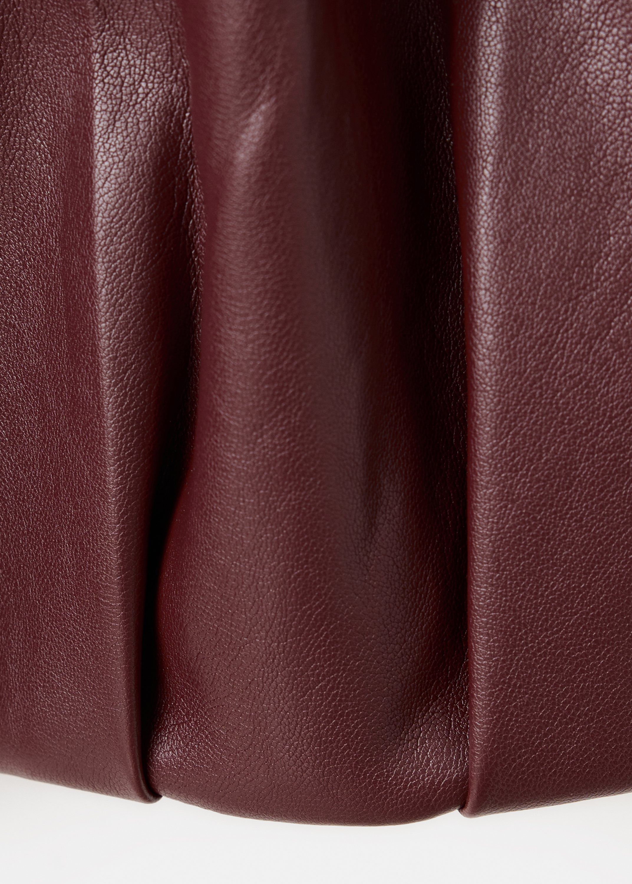 Faux leather funnel neck jacket