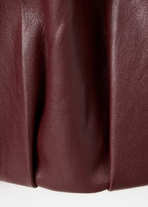 Faux leather funnel neck jacket