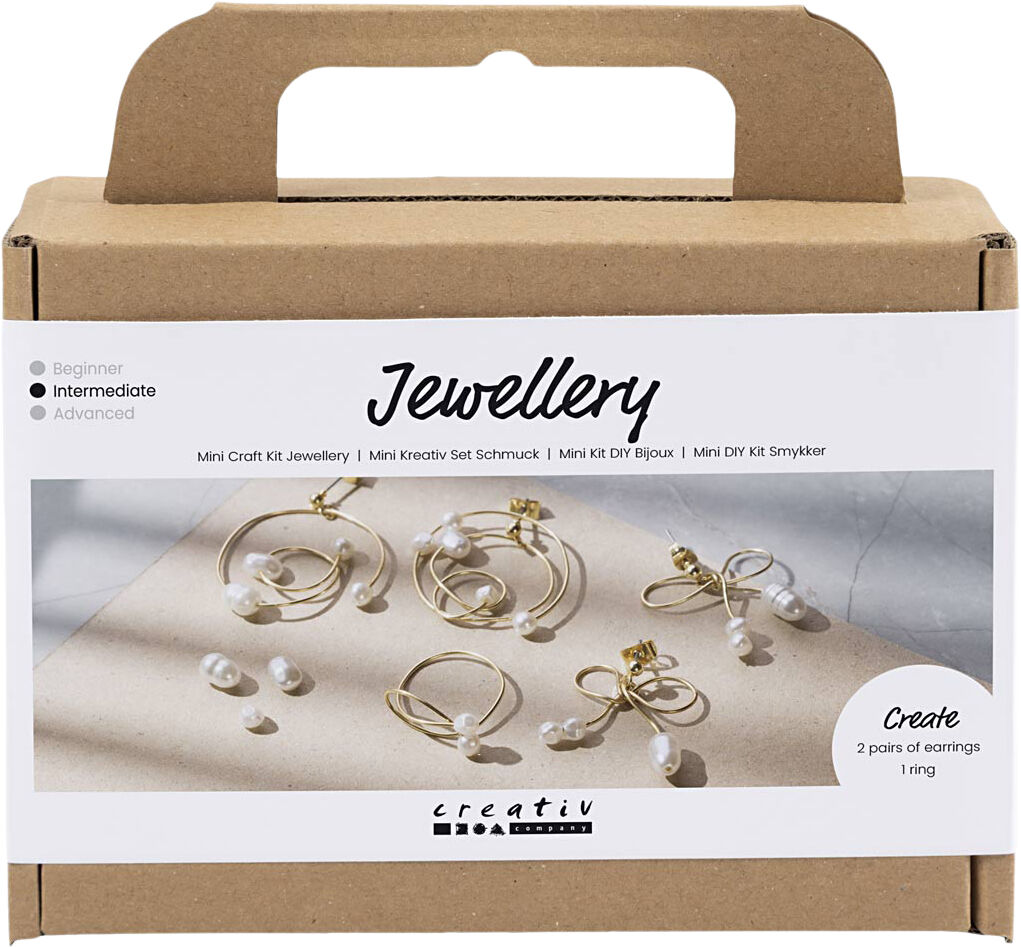 Mini DIY Kit Smykker, &Oslash;reringe med wire, forgyldt