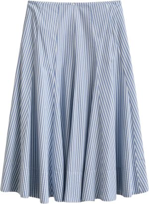 STRIPE CTN PANEL MIDI SKIRT