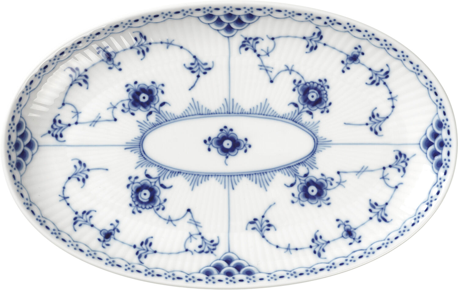 MUSSELMALET HALVBLONDE ASIET OVAL 23 CM