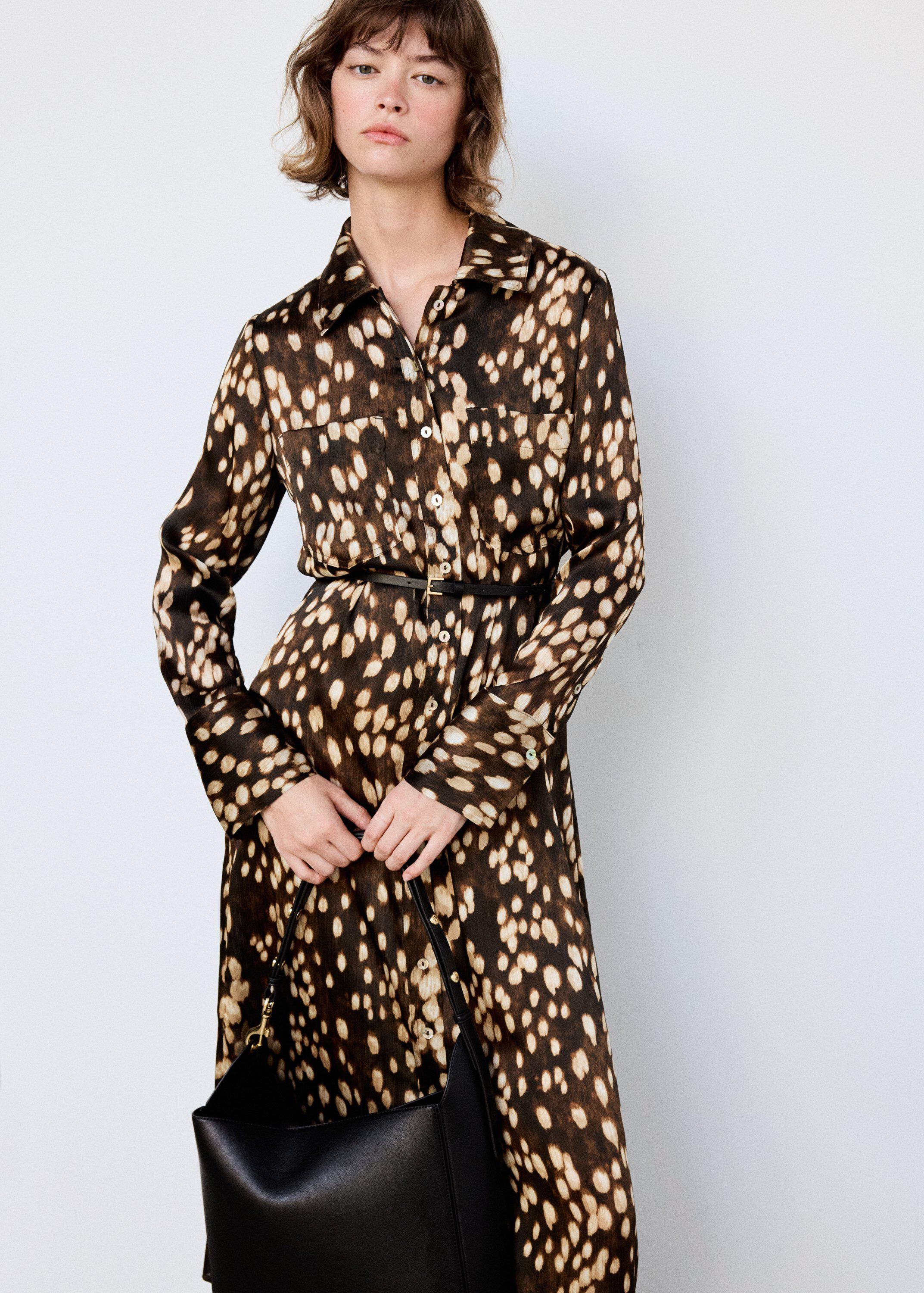 Printed shirt dress
