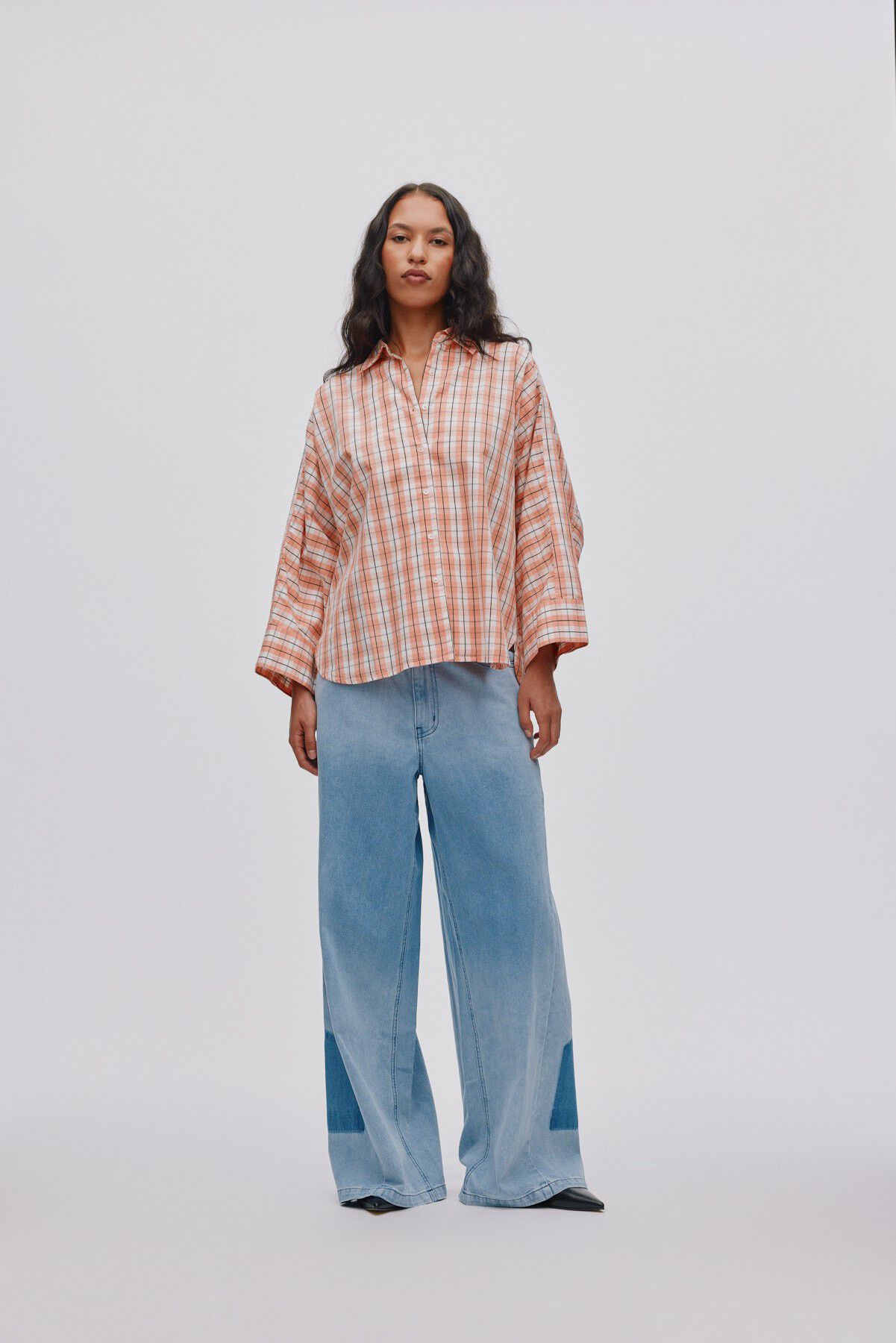 Light denim wide leg pants - Lane