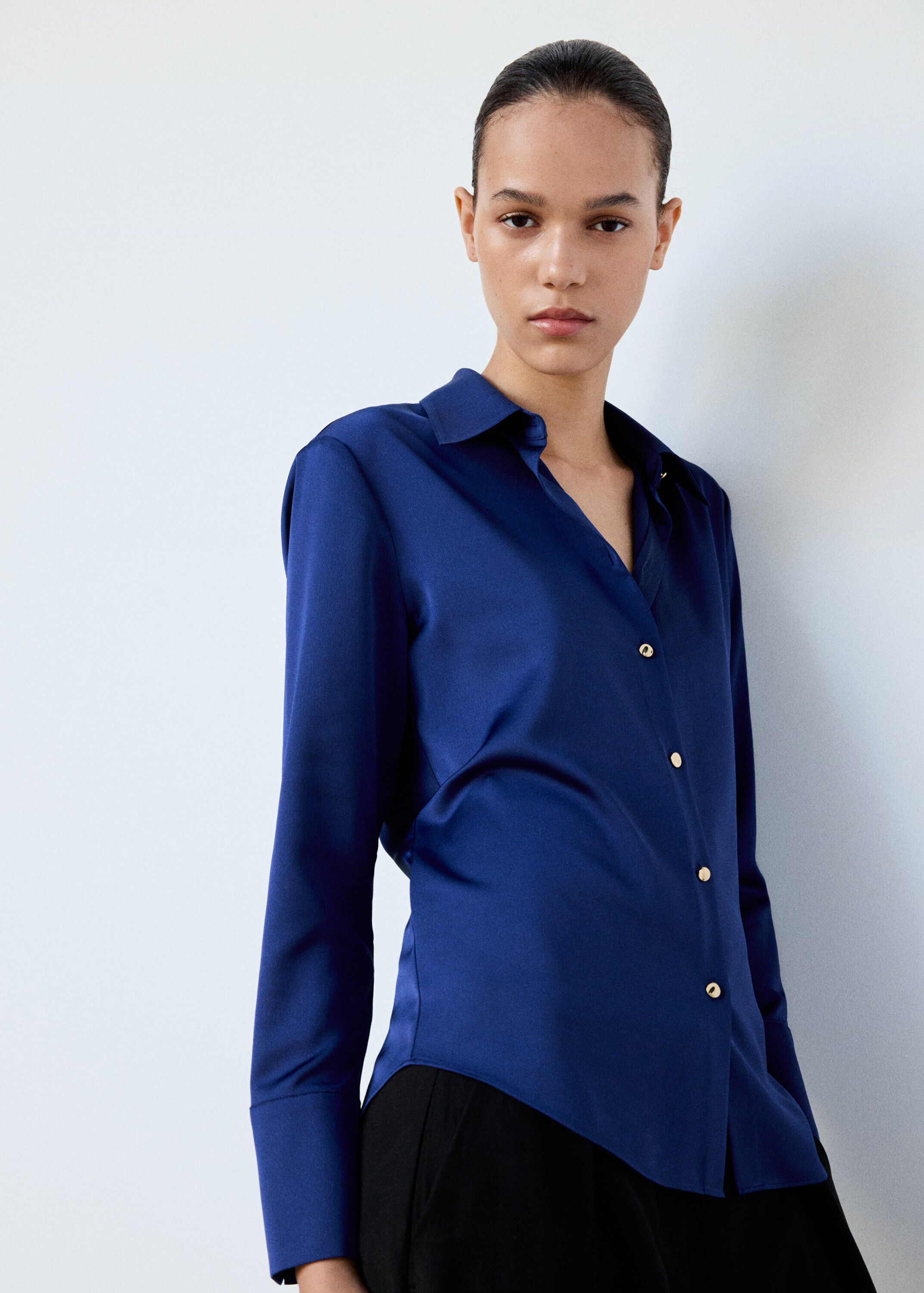 Regular-fit satin shirt