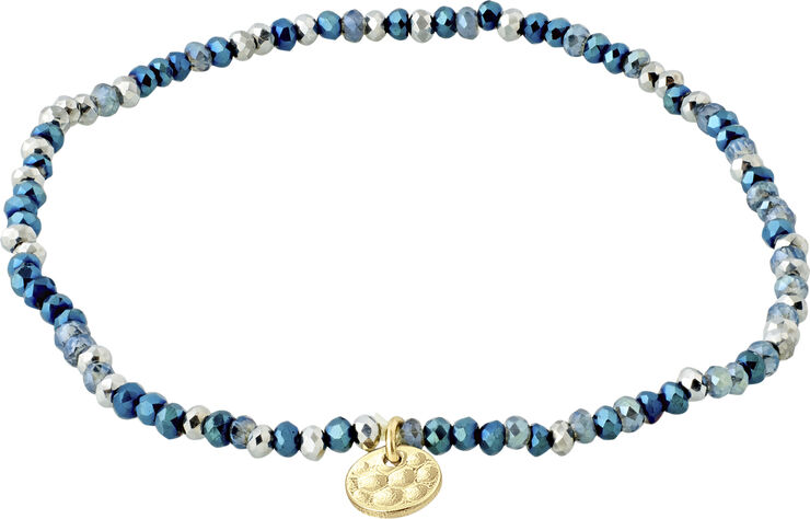 INDIE bracelet blue, gold-plated