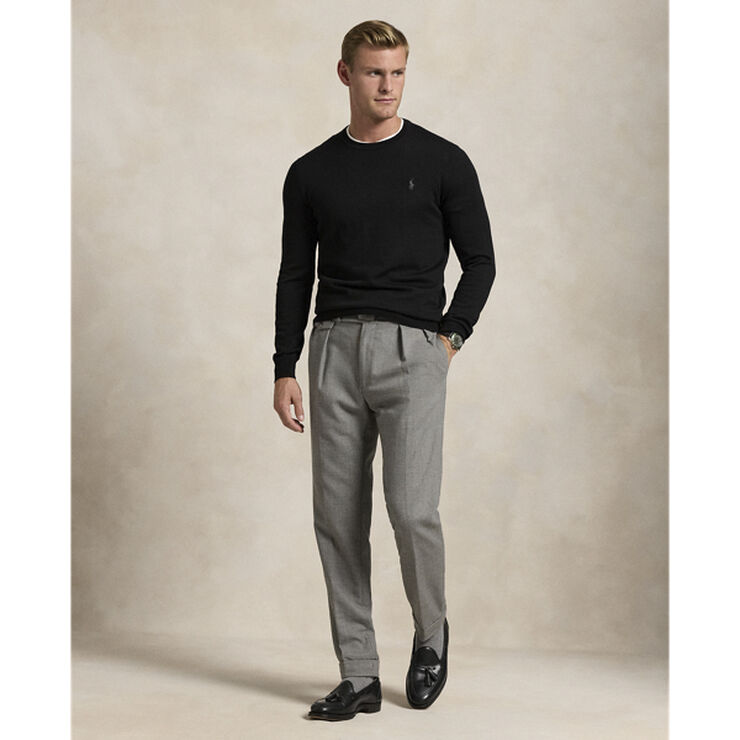 Slim Fit Washable Wool Crewneck Sweater