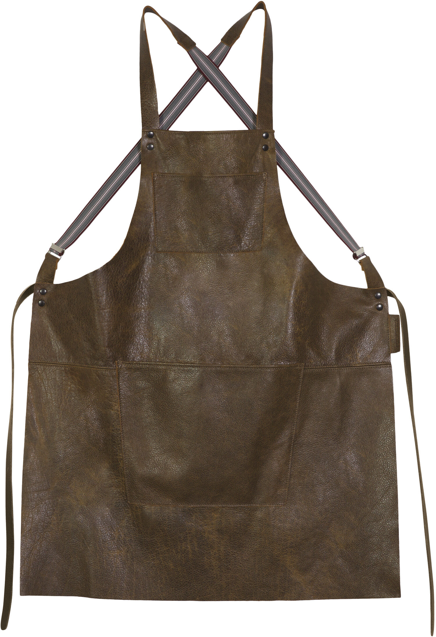 L&aelig;derforkl&aelig;de Suspender Serie Apron Vintage Brown