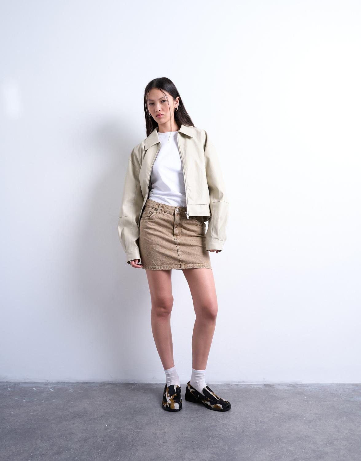 Tssinna Mini Pelmet Denim Skirt