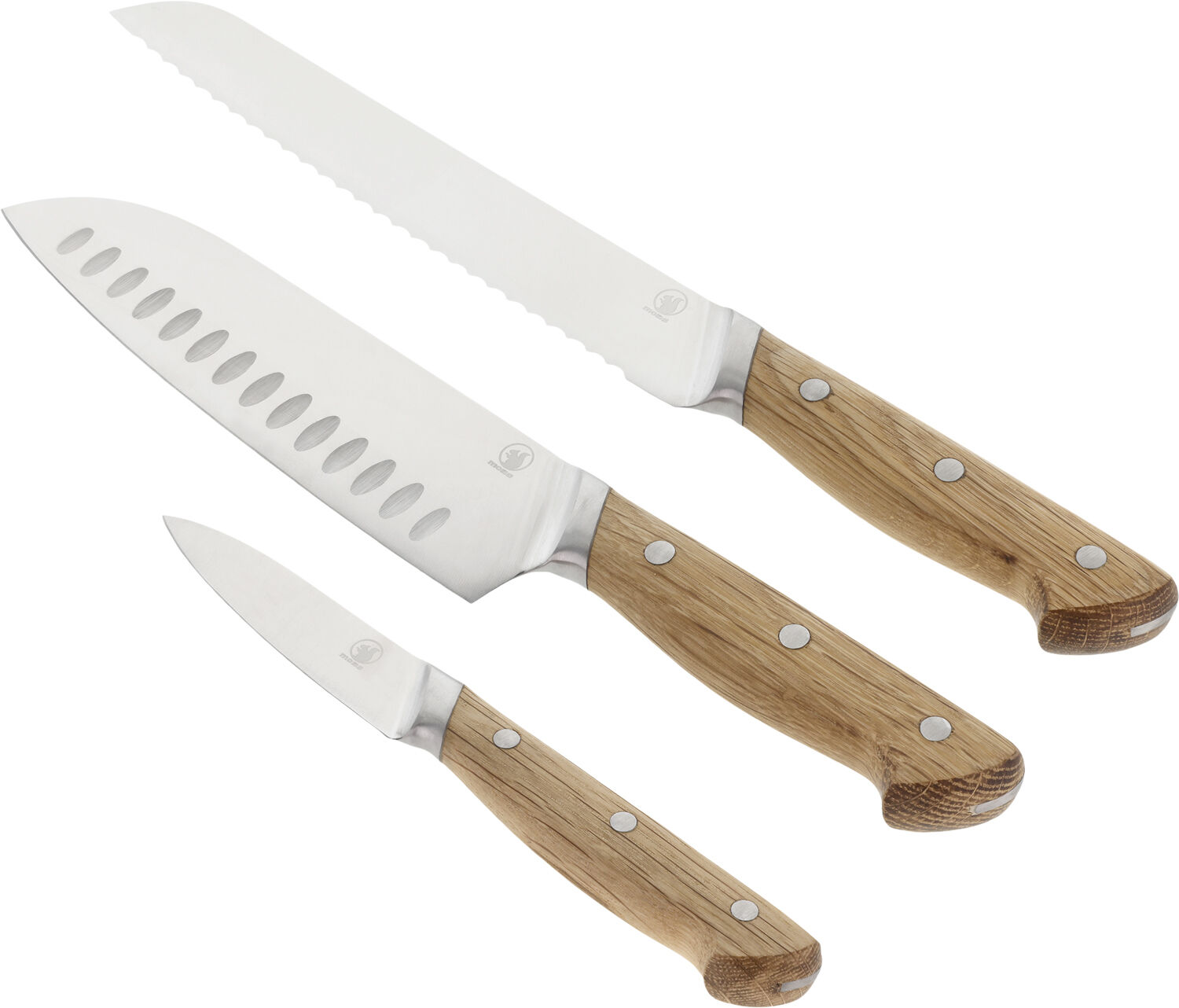Knivset Foresta 3 delar Ek/Rostfritt st&aring;l