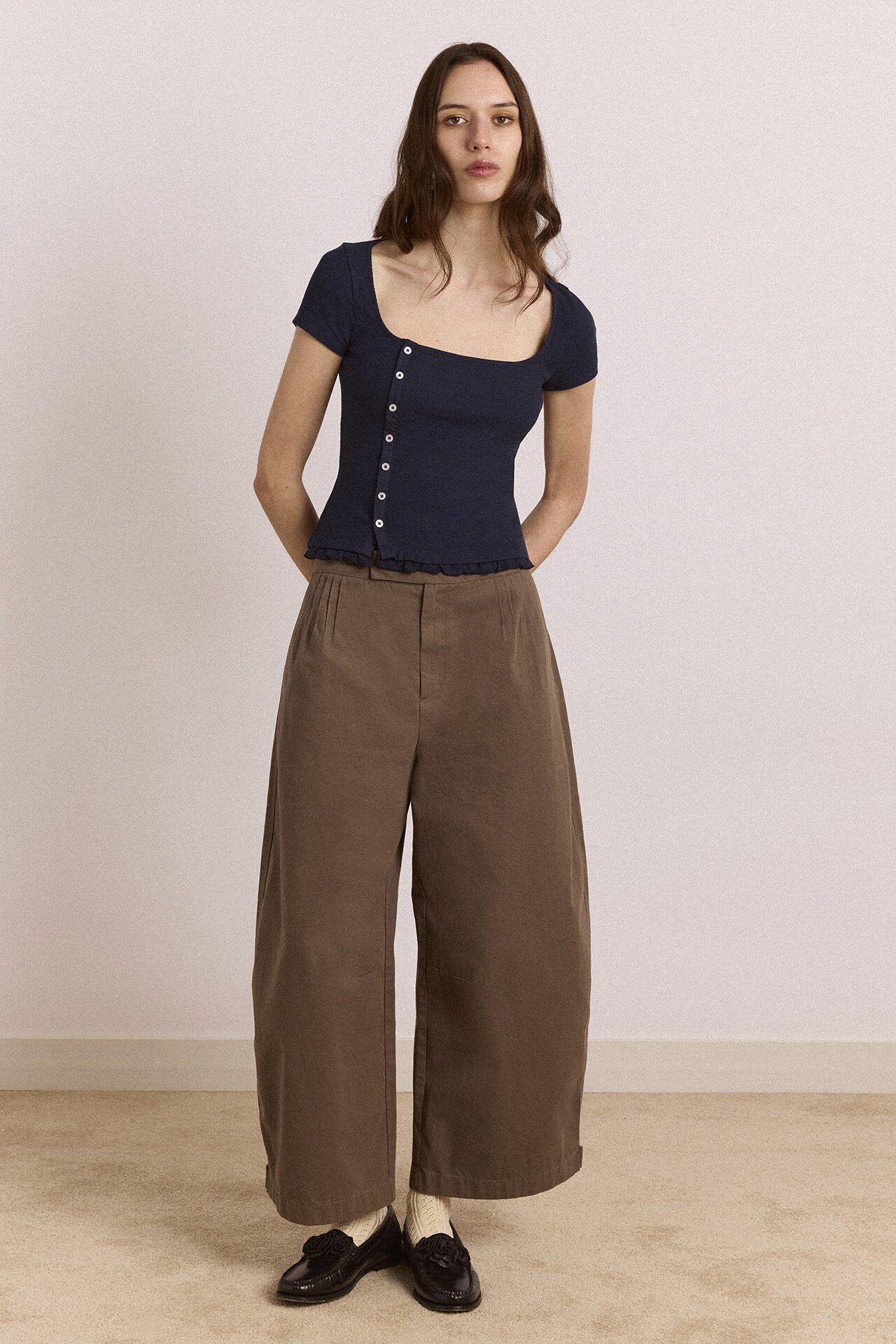 POSIE SHORT SLEEVE TOP - NAVY