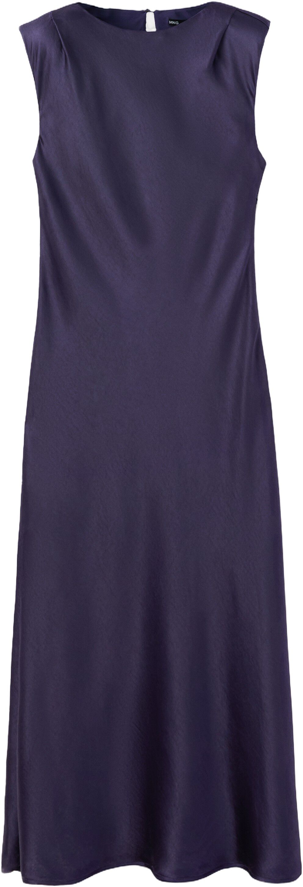 Satin dress with shoulder pads