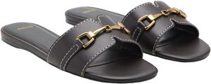 Metallic detail strap sandal