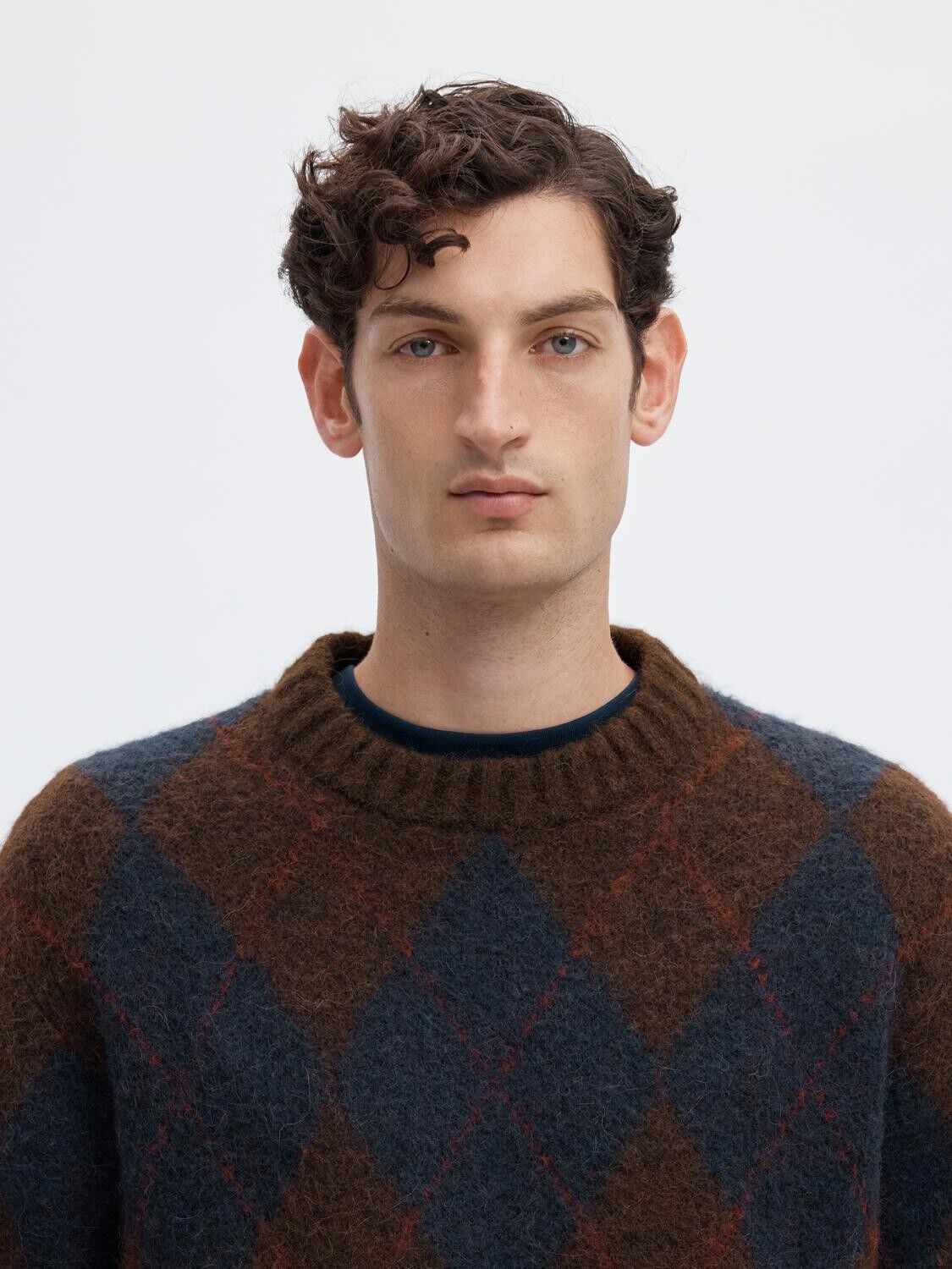 Slmrai Ls Knit Argyle Crew Neck