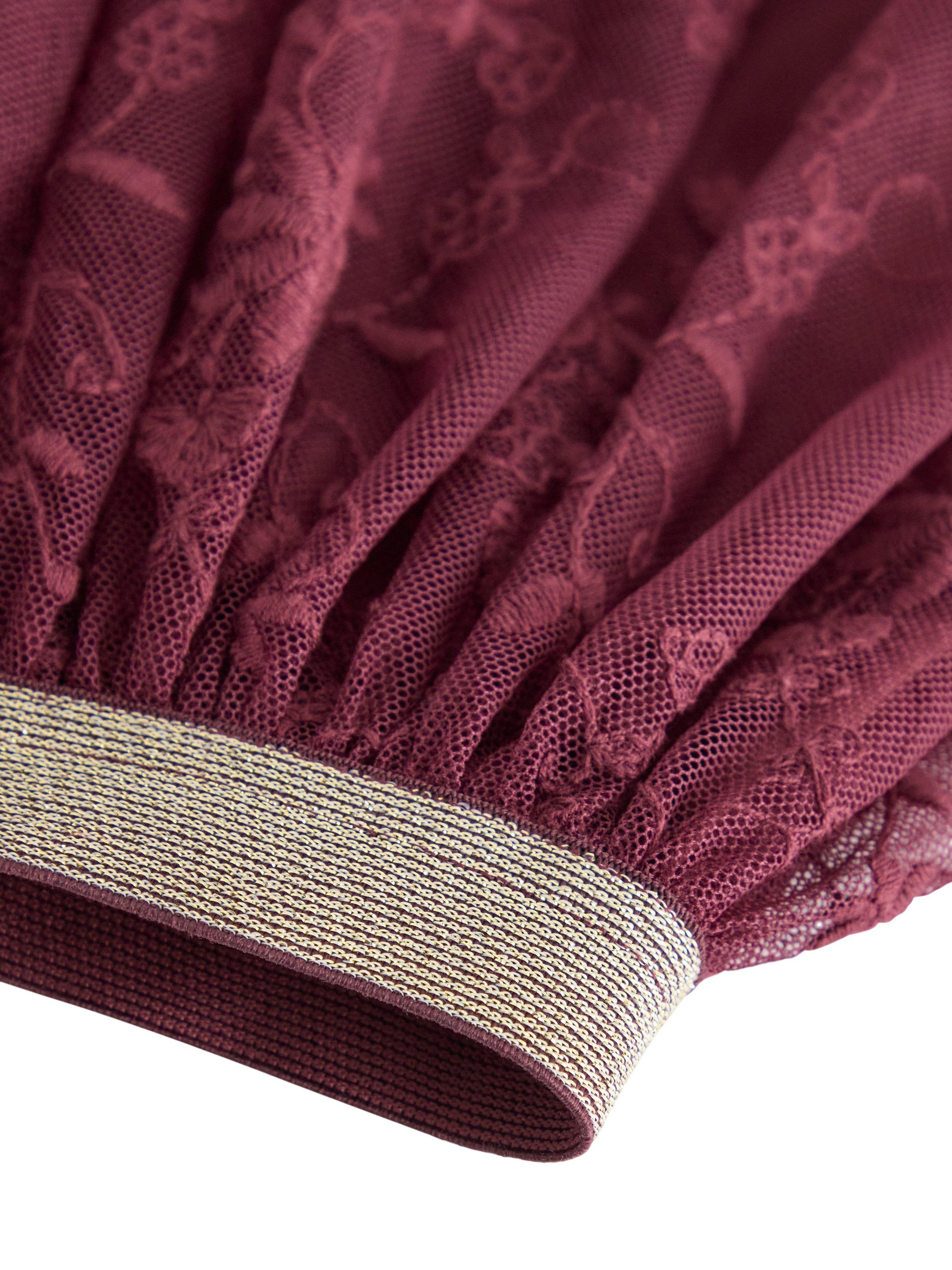 Jersey skirt with sheer lace and a