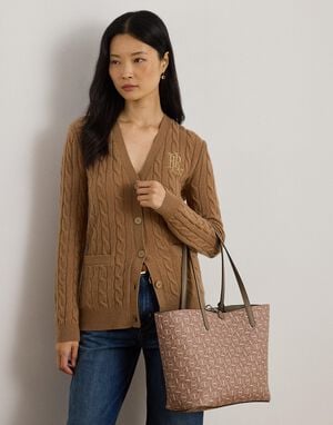 Faux-Leather Large Reversible Tote Bag