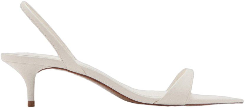 Kitten-heel sandals with strap